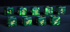 Elder Dice Set: D6 Lovecraft Elder Sign Green (9)